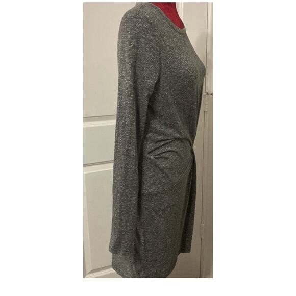 NWT Topshop Knot Front Mini Dress Gray L/S Size 8 - Picture 7 of 11